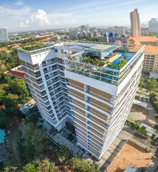 芭提雅Treetops公寓出售：1房35平，海景城市景双享，位于5楼 - 图片1