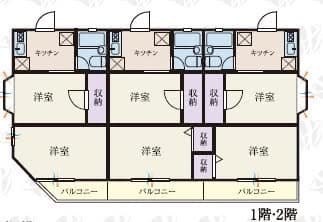千叶松户2K公寓出租：月租6万日元，免押金礼金，外国人可租 - 图片1