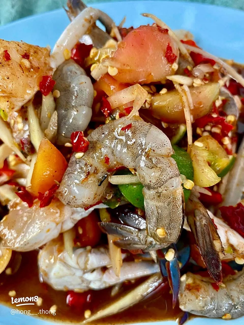 Grab外卖同名同价！曼谷素坤逸53巷特色伊森菜与海鲜，推荐凉拌活虾