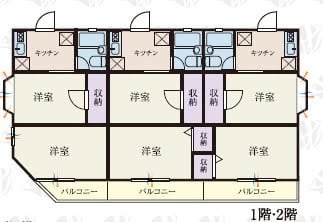 千叶松户2K公寓出租：月租6万日元，免押金礼金，外国人可住