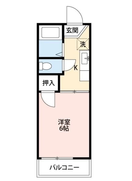 横滨上大冈站步行6分钟，1K公寓月租4.8万日元，独立卫浴朝东采光好