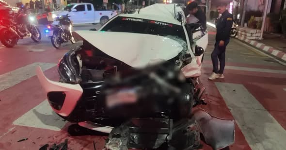 北芭提雅深夜司机疲劳驾驶撞毁近10车，事故致多人受伤