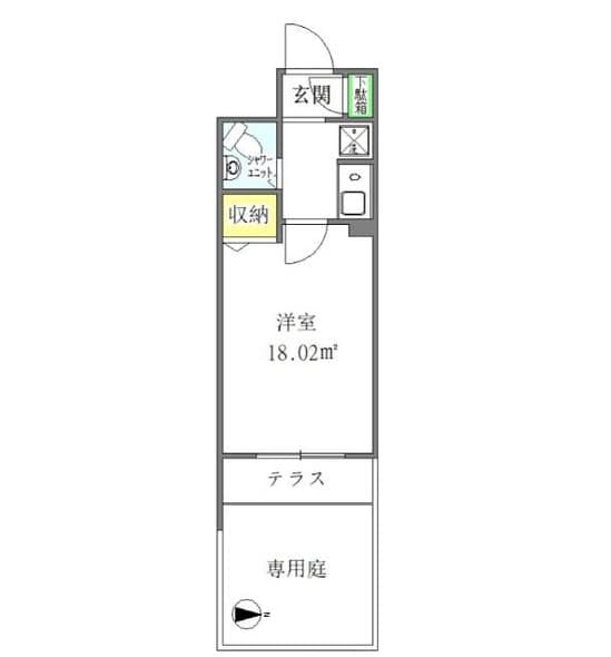 大岛站步行2分钟,18平米1K公寓月租7万日元,RC结构带电梯和自动锁 - 图片1